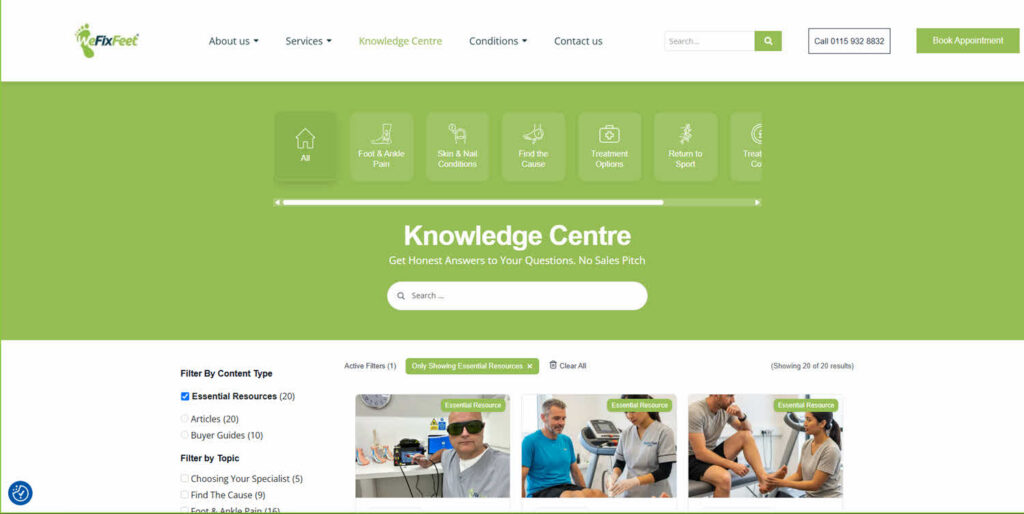 we-fix-feet-knowledge-centre-screenshot