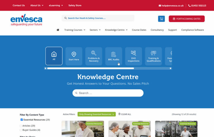envesca-knowledge-centre-screenshot